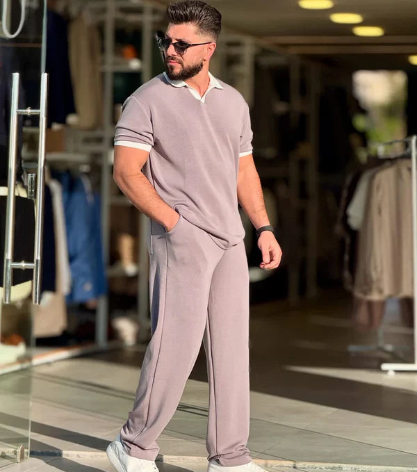 Premium Collar Tee & Trouser Set