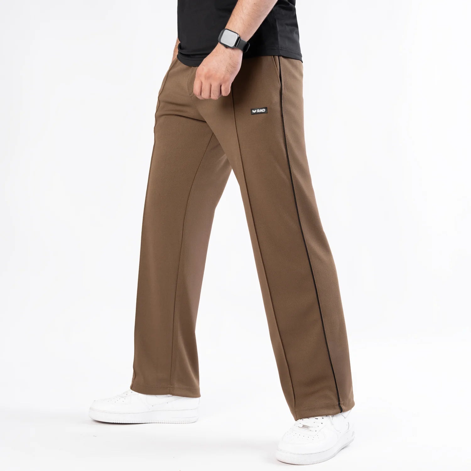 Mustard Front Stitch Trousers with Black Piping